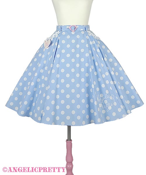 Milkshake Dot Circular Skirt (2021) by Angelic Pretty