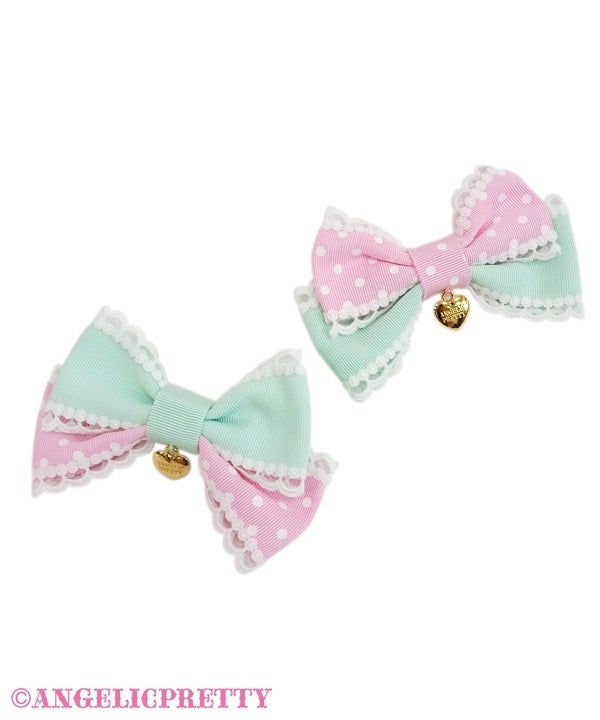 Fancy Dot Colored Polka Dot Ribbon Clip Set by Angelic Pretty