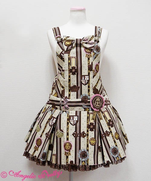 初版　Angelic Pretty Chocolate Rosette MTO】Chocolate Rosette Salopette by Angelic Pretty