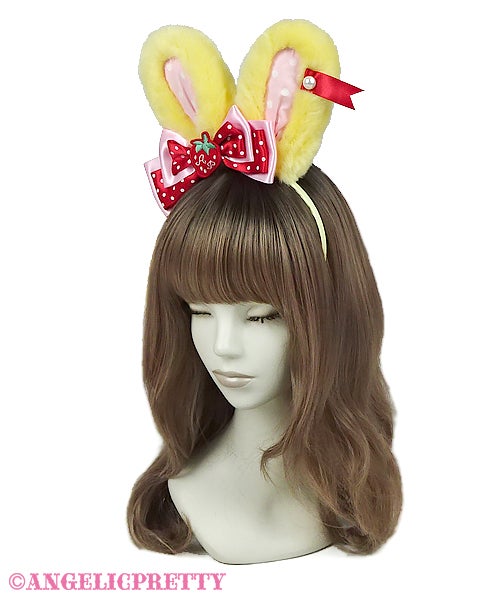 Little Strawberry Lyrical Bunny Headband by Angelic Pretty
