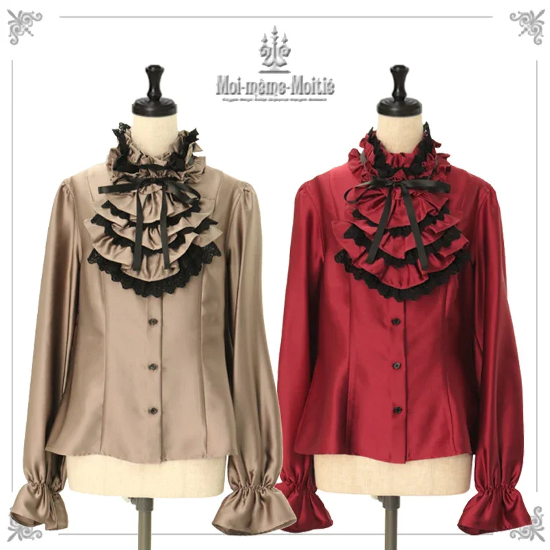 Blouse with Striped Jabot (Size 9) by Moi-même-Moitié