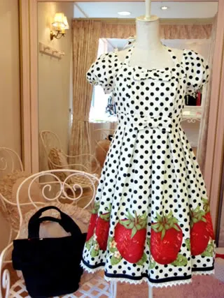 Strawberry Polka Dot OP by Emily Temple Cute