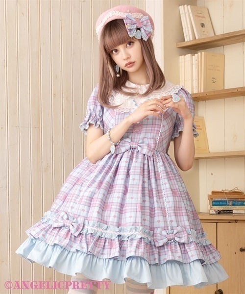Sprinkle Heart Tartan OP by Angelic Pretty