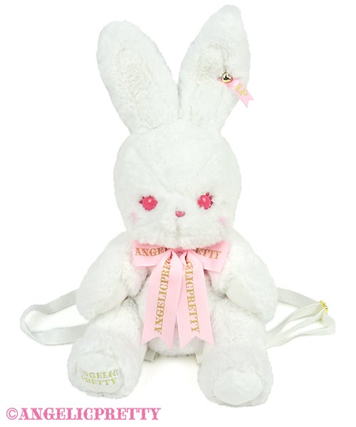 Cuteリリカルバニーぬいぐるみリュック 白 Fantasy Lyrical Bunny Plush Backpack (2021) by Angelic Pretty