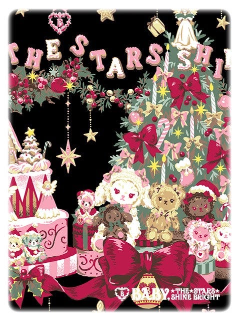 BABYくみゃちゃんたちのChristmas Holly Night 柄JSK黒 BABYくみゃ