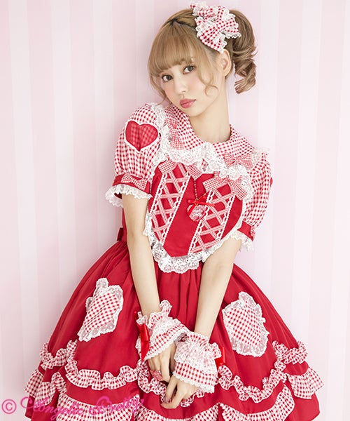 Lovely Check Wrist Cuffs by Angelic Pretty