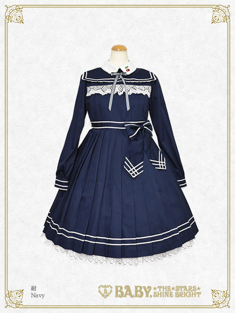 BABY, THE STARS SHINE BRIGHT 襟付きワンピース Love and Cherish You Pleated OP by Baby, the Stars Shine Bright