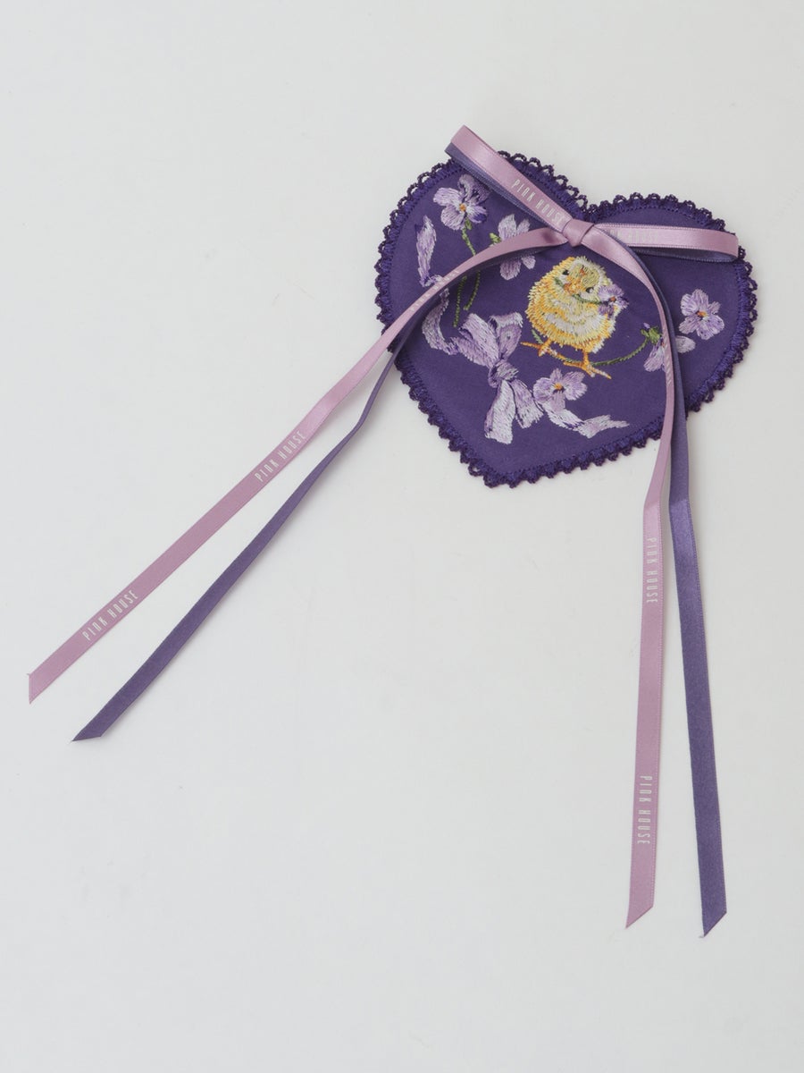 ピンクハウス　2024年春　リトルヴァイオレット　ワッペン Little Violet Embroidery Heart Patch by Pink House