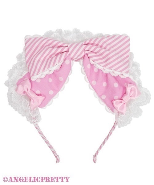 Stripe Girly Cafe OP Set by Angelic Pretty