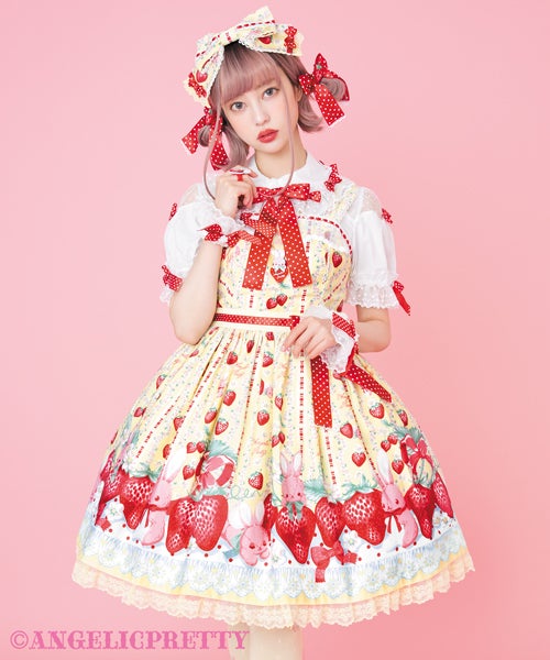 MTO] Little Bunny Strawberry JSK (2021 2nd Release) by Angelic Pretty