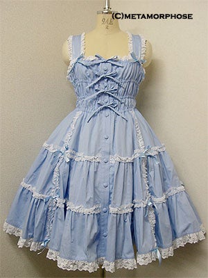 メタモルフォーゼ　シャーリングティアードJSK Shirring Tiered Ribbon JSK (2007) by Metamorphose Temps de Fille