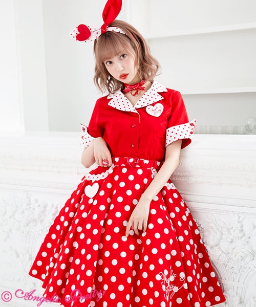 Milkshake Dot Circular Skirt by Angelic Pretty
