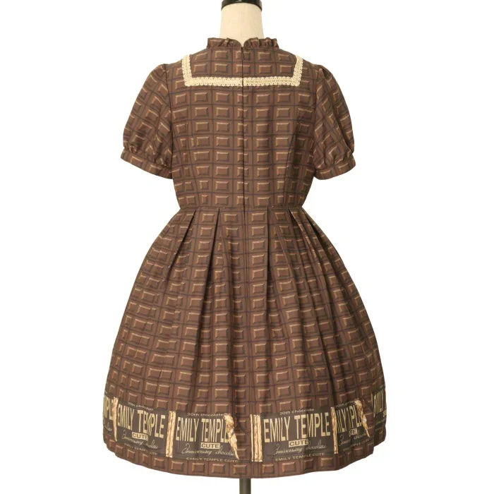 Anniversary Chocolate Puff Sleeve OP by Emily Temple Cute