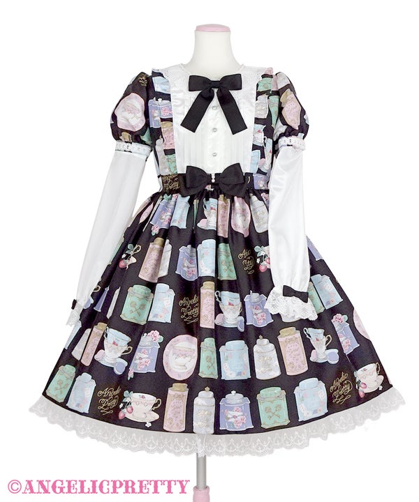 アンジェリックプリティ Memorial Tea Museumワンピース 黒 Memorial Tea Museum OP by Angelic Pretty