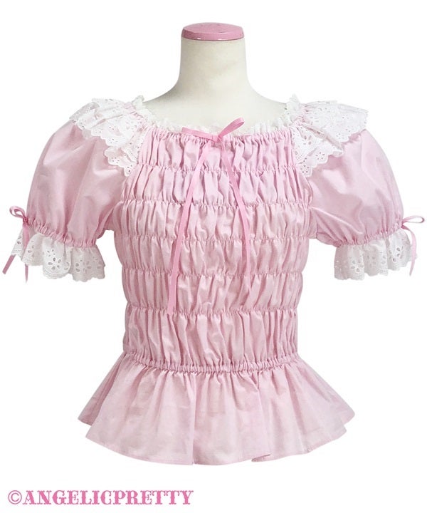Shirred Off-Shoulder Blouse by Angelic Pretty