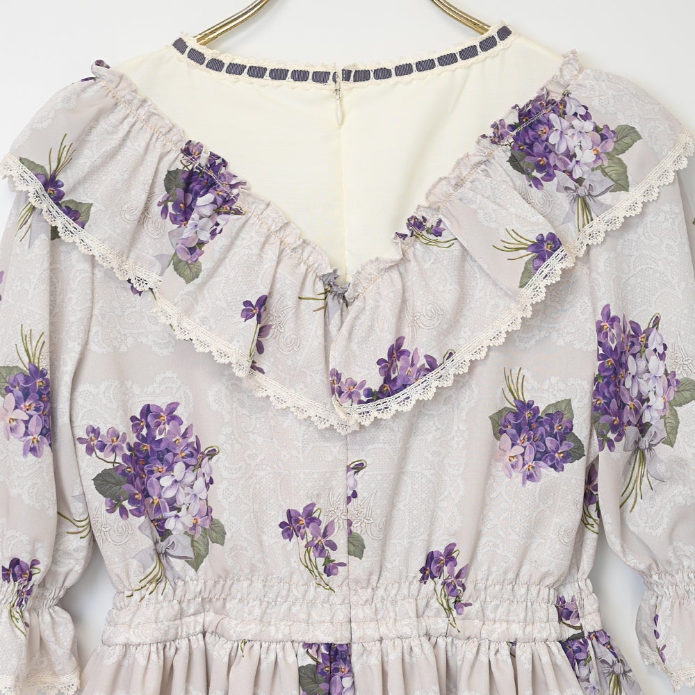 Violet Lace Yoke Switching OP (2025) by Melody BasKet