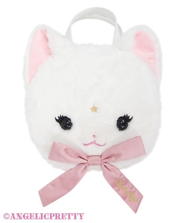 アンジェリックピリティMilk Catフェイス3-wayバッグ・白 Milk Cat Face 3-way Bag by Angelic Pretty