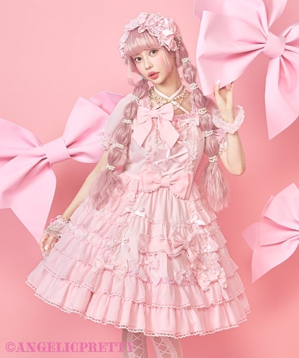 香*様 ozz☆ozz on☆白×ピンク☆バッスルフリルワンピース☆ロリータ MTO] Princess in Love OP (2025) by Angelic Pretty
