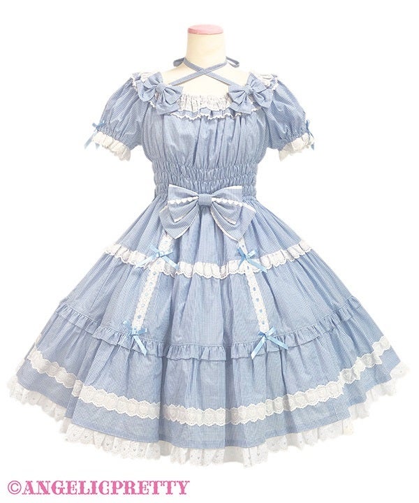 Eternal Doll Short Sleeve OP (Small Gingham) by Angelic Pretty