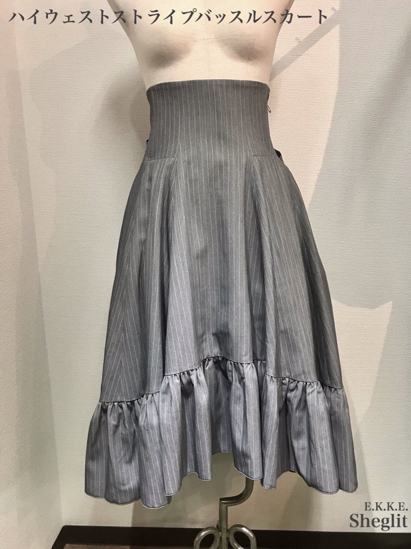 sheglit ストライプスカート High Waist Stripe Bustle Skirt by Sheglit