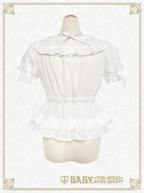 Double Ruffle Half-Sleeve Blouse (2025) by Baby, the Stars Shine