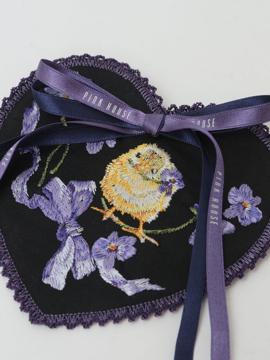 ピンクハウス　2024年春　リトルヴァイオレット　ワッペン Little Violet Embroidery Heart Patch by Pink House