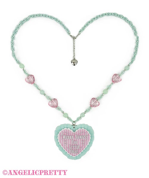 MELODY TOYS Heart Necklace (2020) by Angelic Pretty