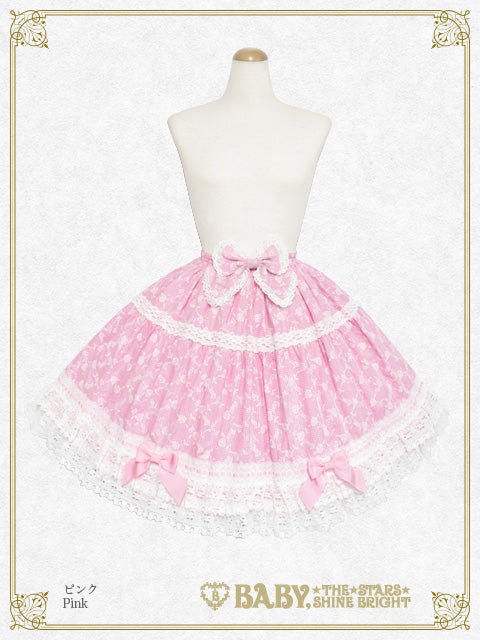 Mirabel ~Rosy Memory~ Skirt & Ribbon Clip Set by Baby, the Stars