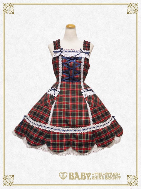 Tartan Check Hem Scallop JSK (2018 2nd release) by Baby, the Stars