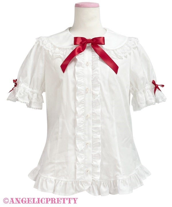 Angelic Pretty 半袖ブラウス ハートシースルー Heart Lace Short Sleeve Blouse by Angelic Pretty