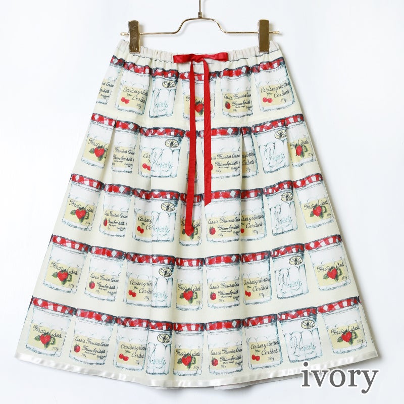 美品☆シャーリーテンプル♪ジャム瓶柄 JSK アイボリー 白 130 エプロン付 Revival JAM Bottle Skirt by Emily Temple Cute