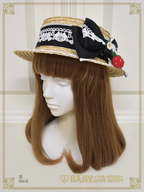 Kumya Swinging Strawberry Boater Hat by Baby, the Stars Shine Bright