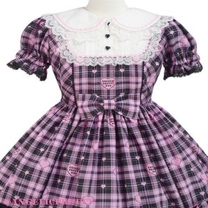 Sprinkle Heart Tartan OP by Angelic Pretty