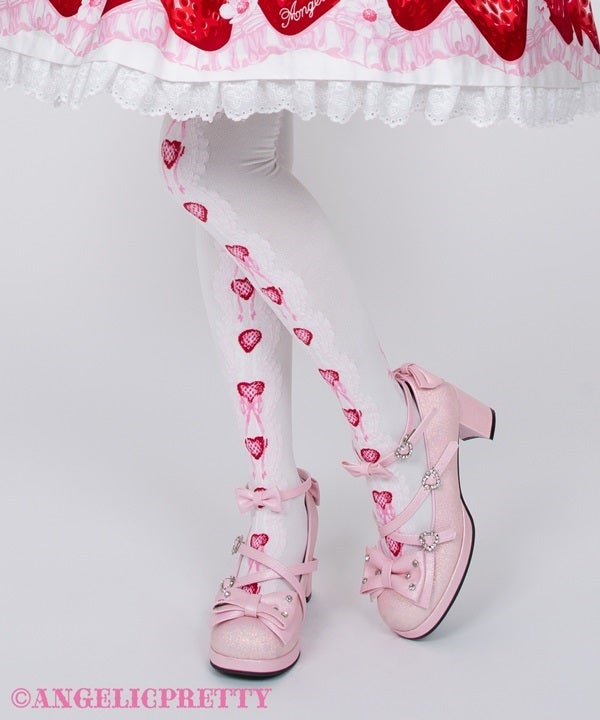 Angelic Pretty いちご柄ハイソックス Decoration Strawberry OTKs by Angelic Pretty