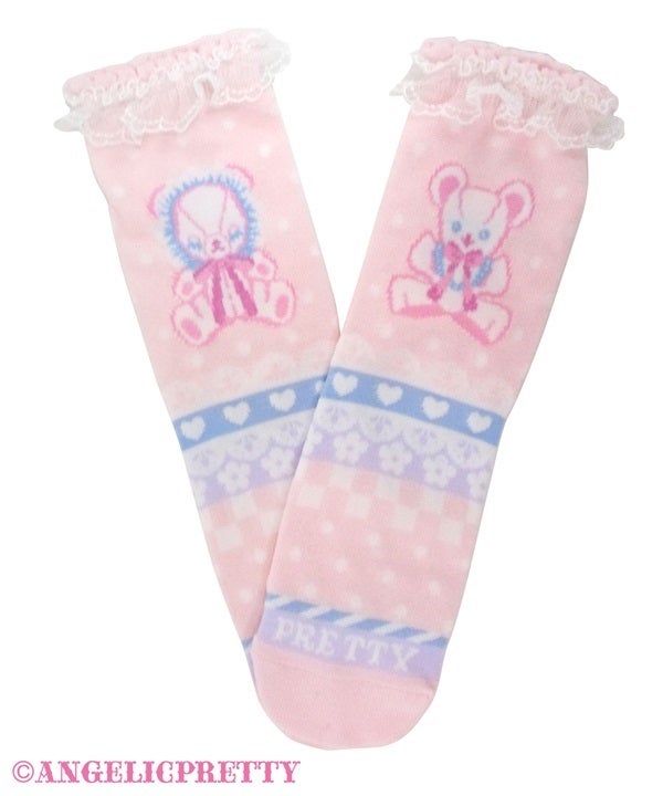 Fancy Border Crew Length Socks by Angelic Pretty