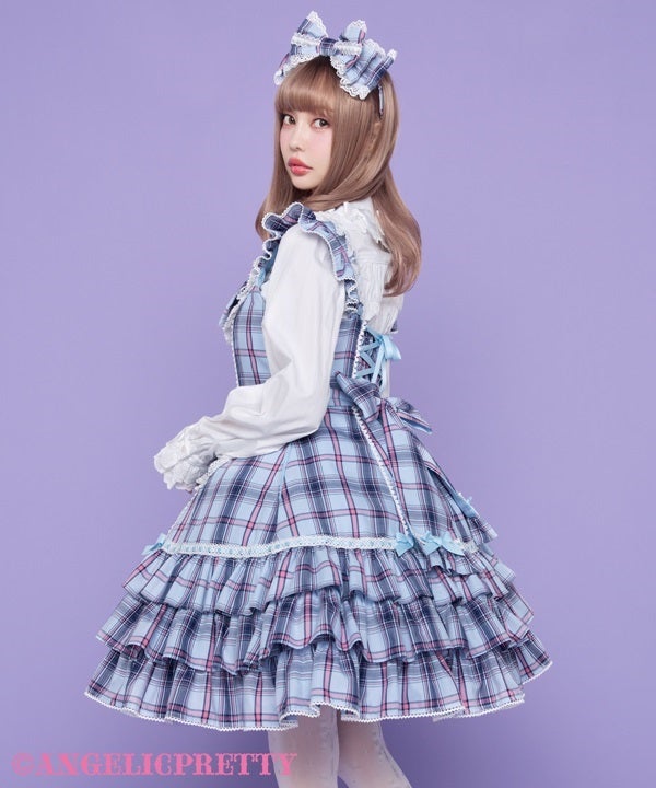 Angelic Pretty Cute Heartジャンパースカート(タータン) Cute Heart JSK (Tartan) by Angelic Pretty