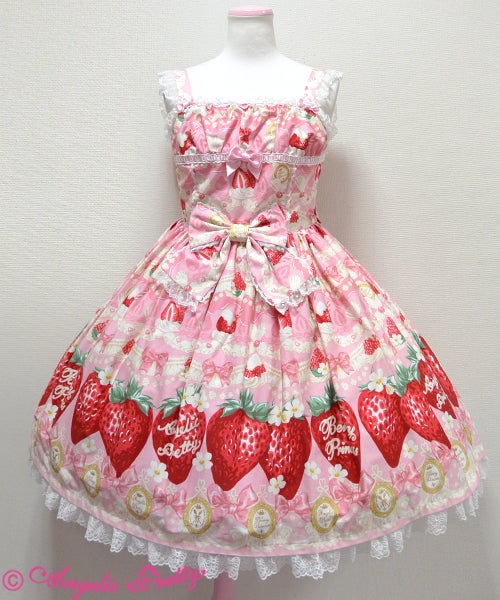 Angelic Pretty　Melty Berry Princess スカート MTO] Melty Berry Princess JSK (2022) by Angelic Pretty