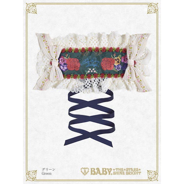 Polonaise Brillante～乙女の思想～柄ヘッドドレス (グリーン) Polonaise Brillante ~Ideas of Maiden~ Headdress by Baby, the Stars