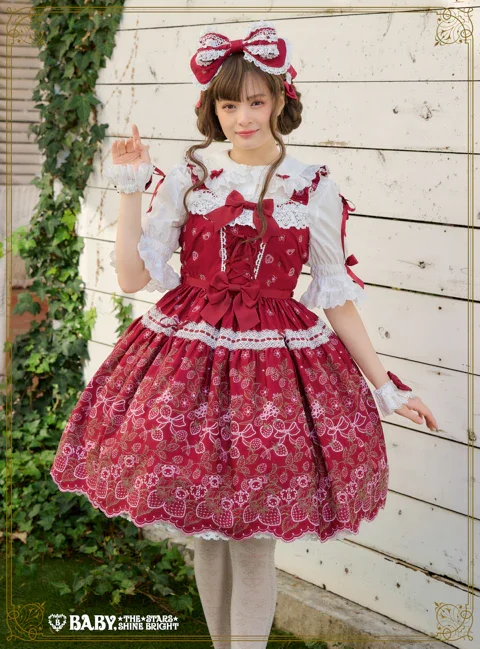 Kumya's Strawberry Garden Embroidery JSK II by Baby, the Stars