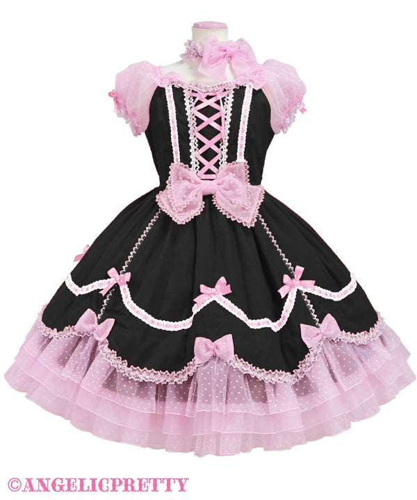 レア　Angelic Pretty Dream Dollカットソー　黒　ピンク Dream Doll OP (2023) by Angelic Pretty