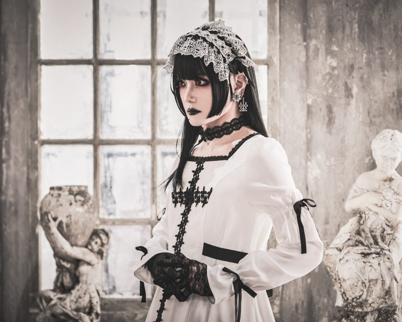 Lily Cross Lace Long OP by Moi-même-Moitié
