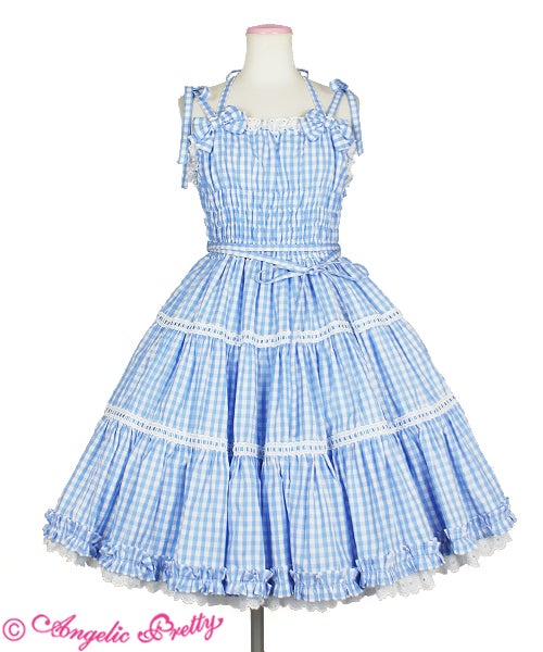 Gingham Shirring JSK (2018) by Angelic Pretty
