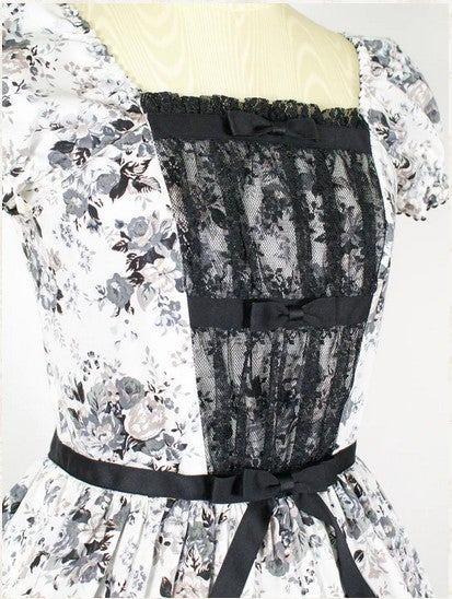 Rococo Bouquet Ribbon Tiered Long OP by Victorian Maiden