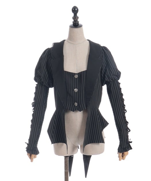 Chalmiere ~ Striped Lace-Up Jacket by Axes Femme