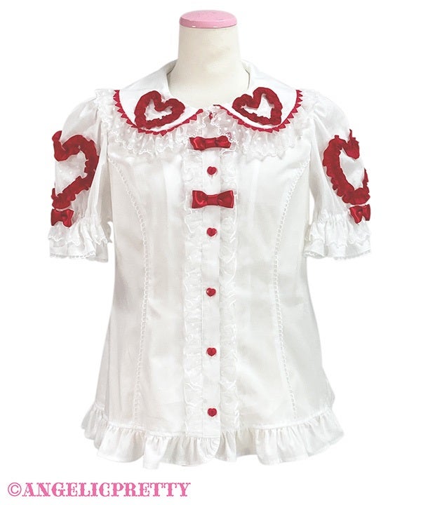 Frill Heart Short Sleeve Blouse by Angelic Pretty
