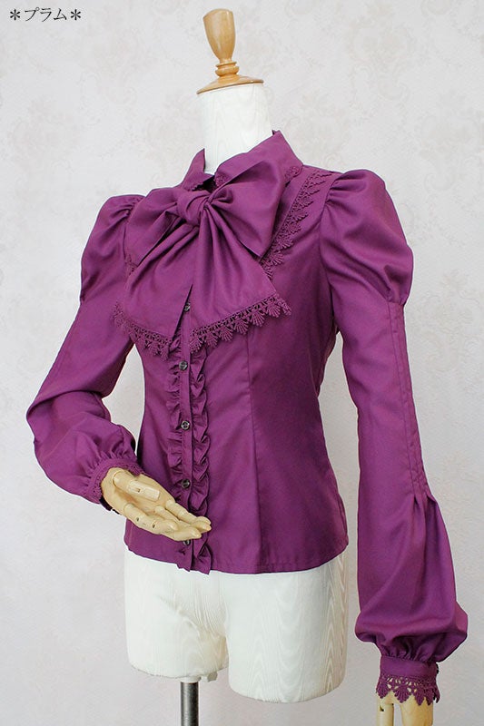 Victorian maiden ノーブルレースインタックブラウス 半袖 白 Noble Lace Intuck Blouse (2021) by Victorian Maiden