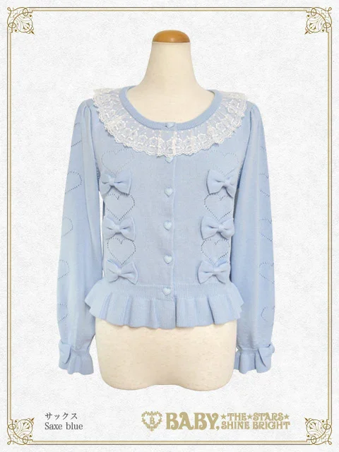 完売Babyうさくみゃちゃんレースのハート＆リボンカーディガン Usakumya Lace Heart and Ribbon Cardigan by Baby, the Stars Shine