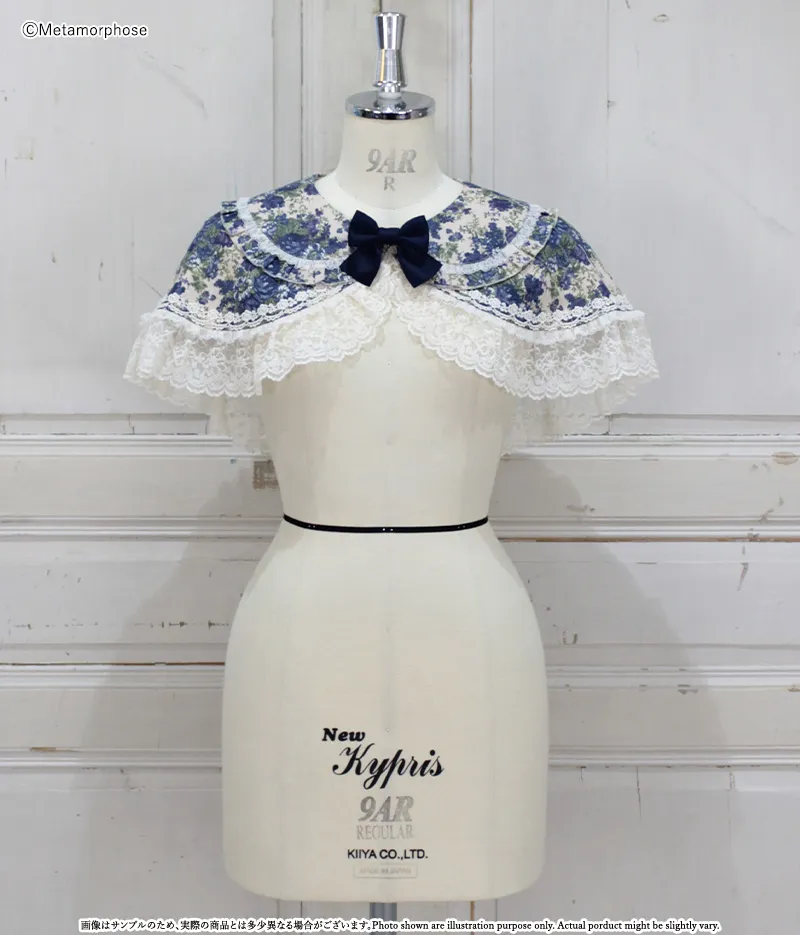 Gobelin Bouquet Lace Frill Cape by Metamorphose Temps de Fille