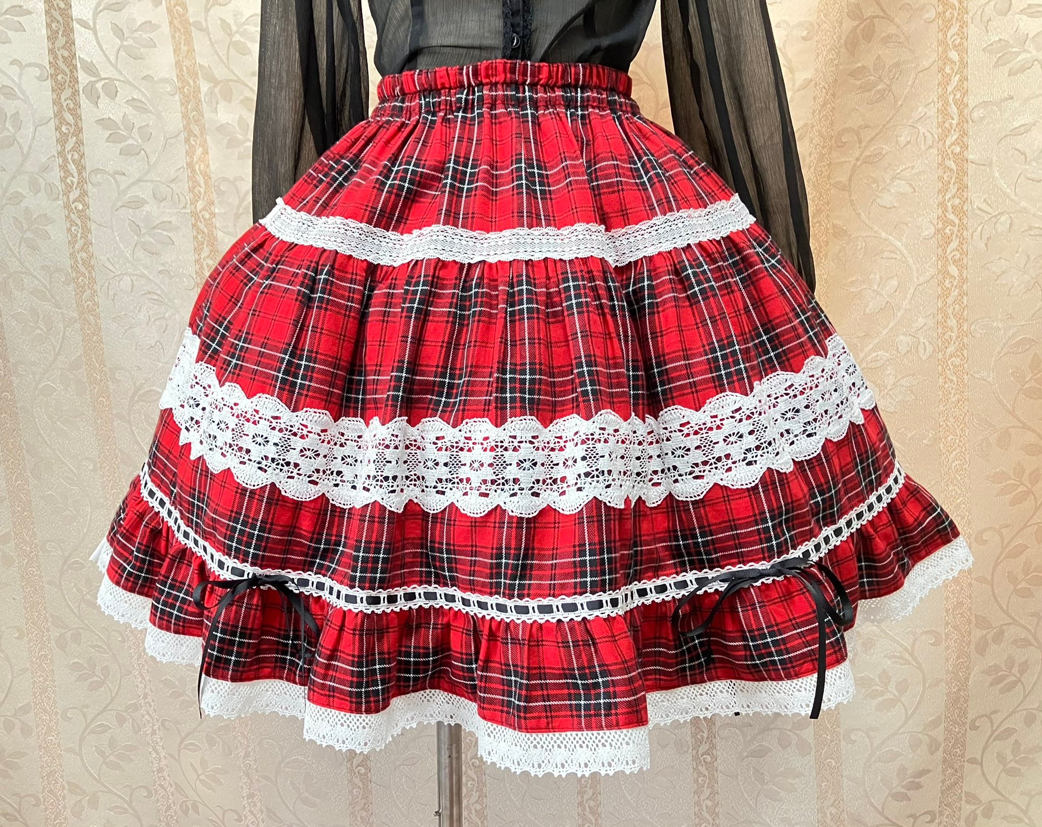 Moonrise Theater ~ Tartan Check Tiered Skirt by Indie Brand