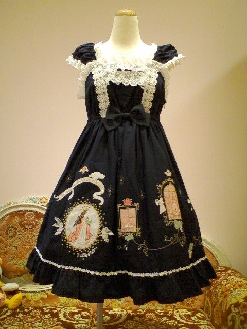 BABY 天使柄シフォン JSK Angel's Window Print Applique Babydoll JSK by Baby, the Stars
